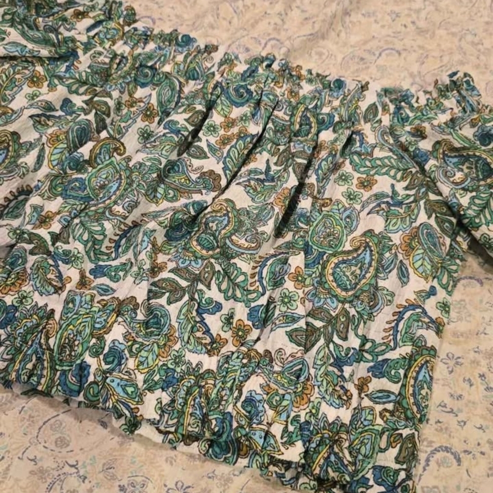 LOFT Paisley Skirt with Blue and Green Accents